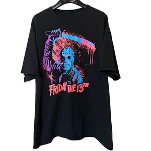 Friday The 13th Jason Voorhees Men’s Black Horror Graphic Shirt Sz 2X